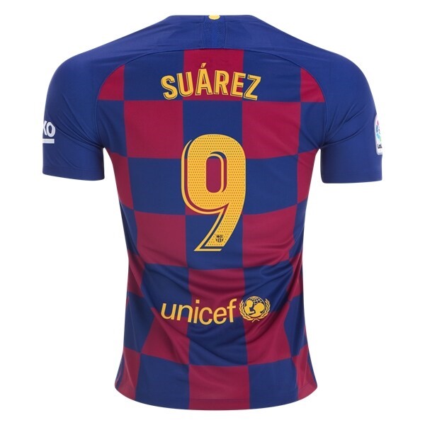 Camiseta Barcelona NO.9 Suarez 1ª 2019-2020 Azul Rojo
